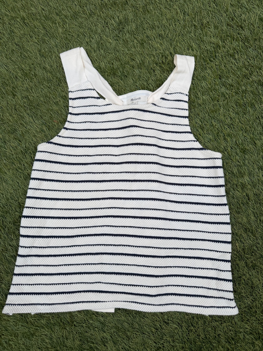 Madewell White and Navy Striped Kids One-Piece Tank
